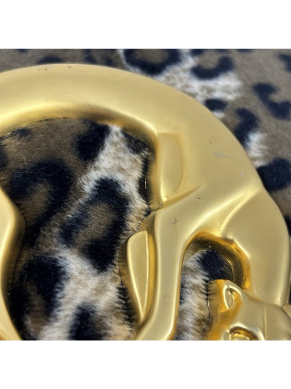 VTG 1990s Nima Glam Crossbody Gold & Black Panther Animal Purse braided strap - Picture 4 of 11